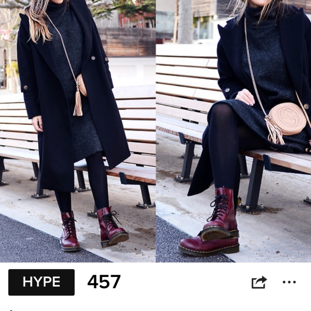 Zara Black and Navy Shift dress Ballon sleeve